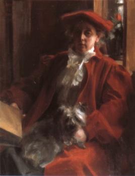 Anders Zorn : Emma Zorn and Mouche, the dog
